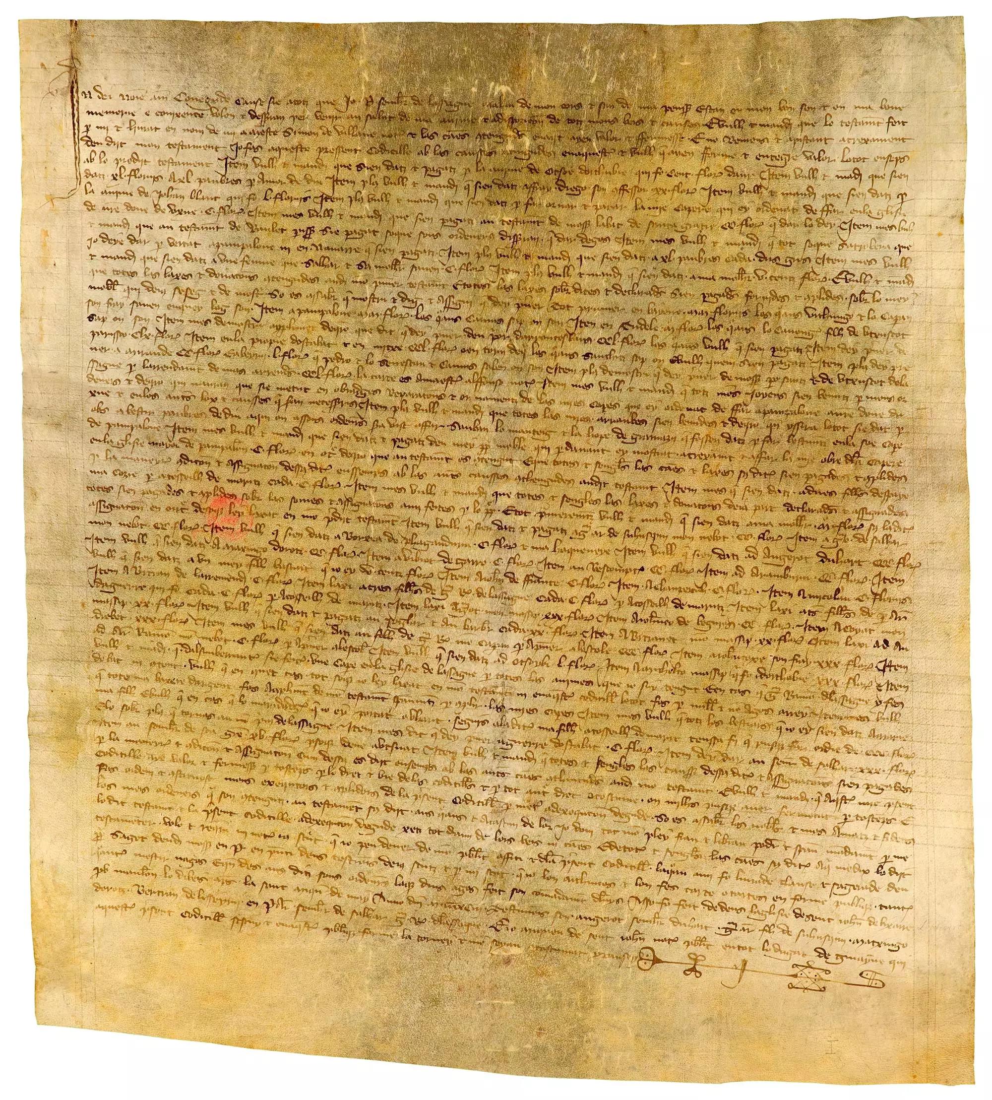 Testamento de Pes de Lasaga, caballero, yerno del infante Luis de Navarra, relatando cómo su suegro le encomendó la recluta de tropas y unírsele con ellas en Nápoles.