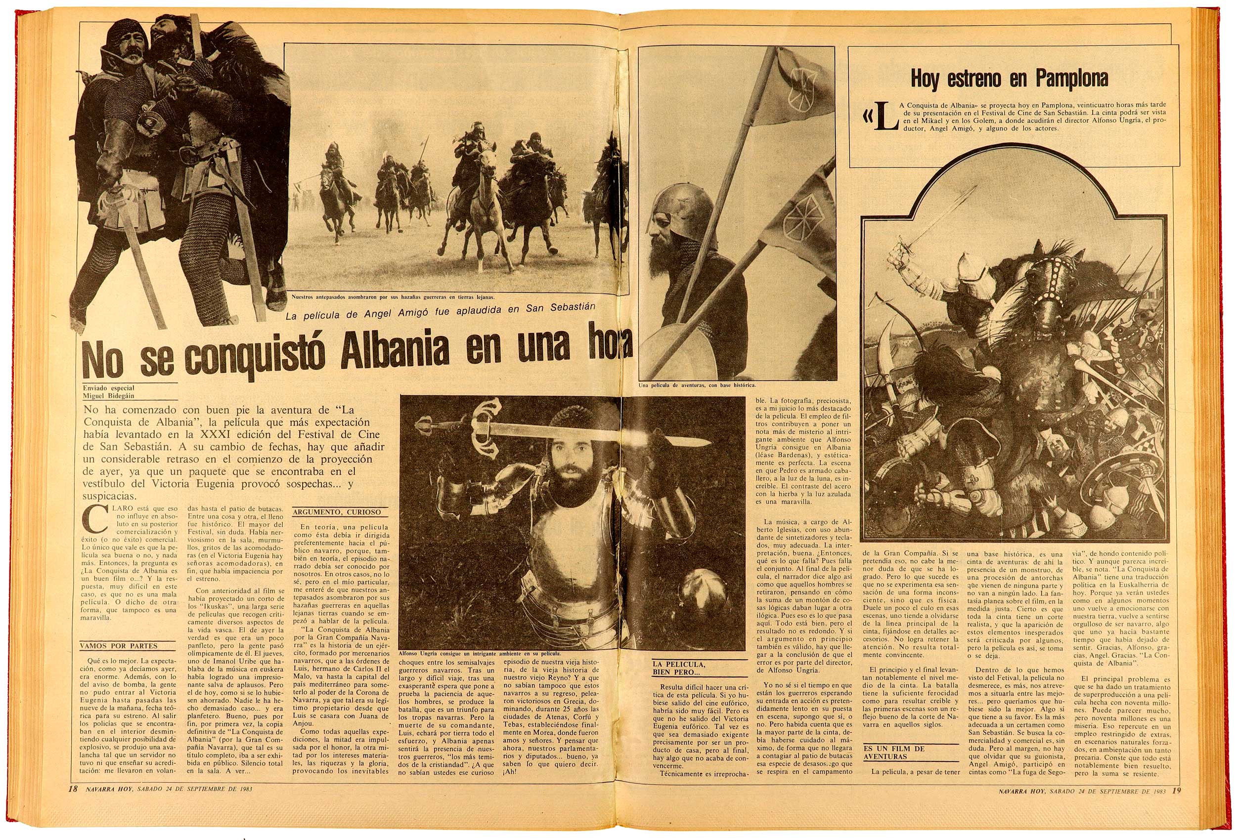 Reportaje de prensa “No se conquistó Albania en un día” publicado en prensa coincidiendo con el estreno de la película de Alfonso Ungría “La conquista de Albania”.