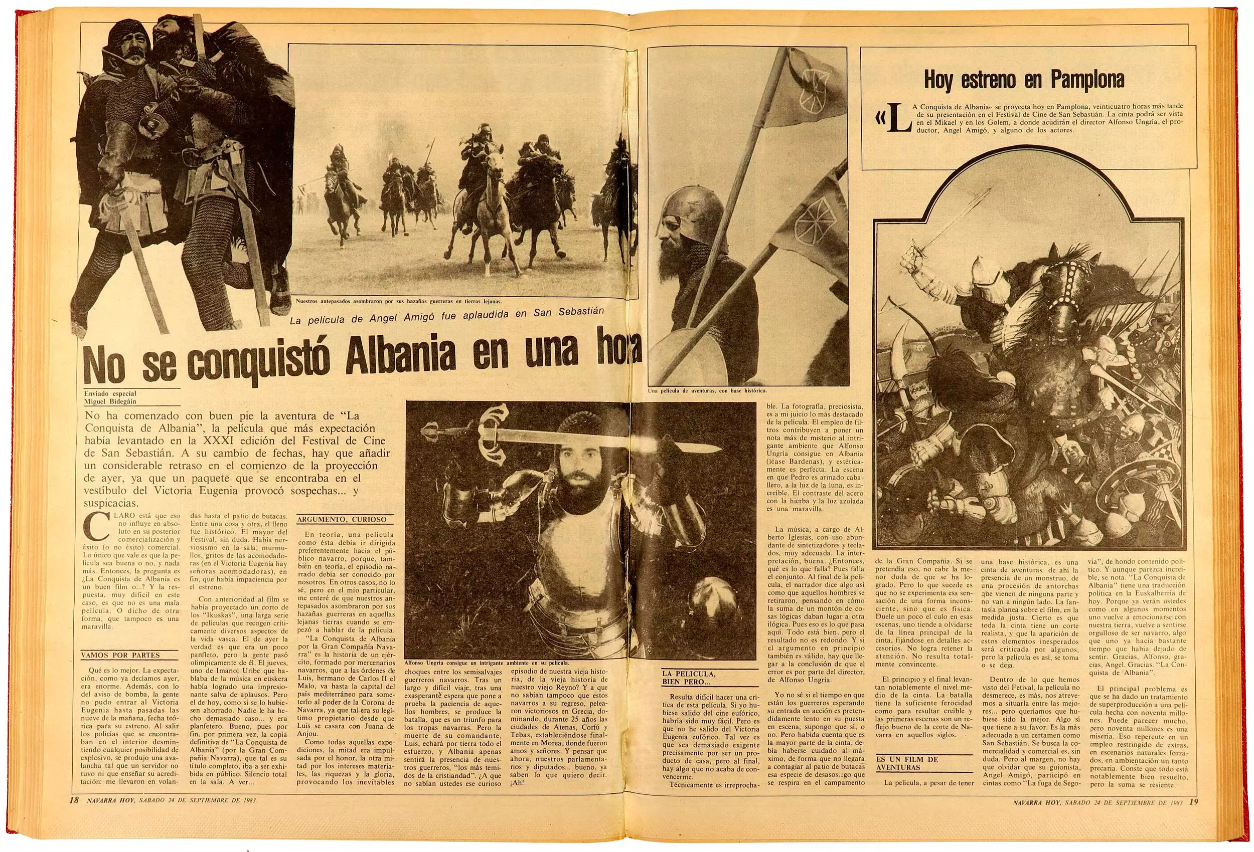 Reportaje de prensa “No se conquistó Albania en un día” publicado en prensa coincidiendo con el estreno de la película de Alfonso Ungría “La conquista de Albania”.