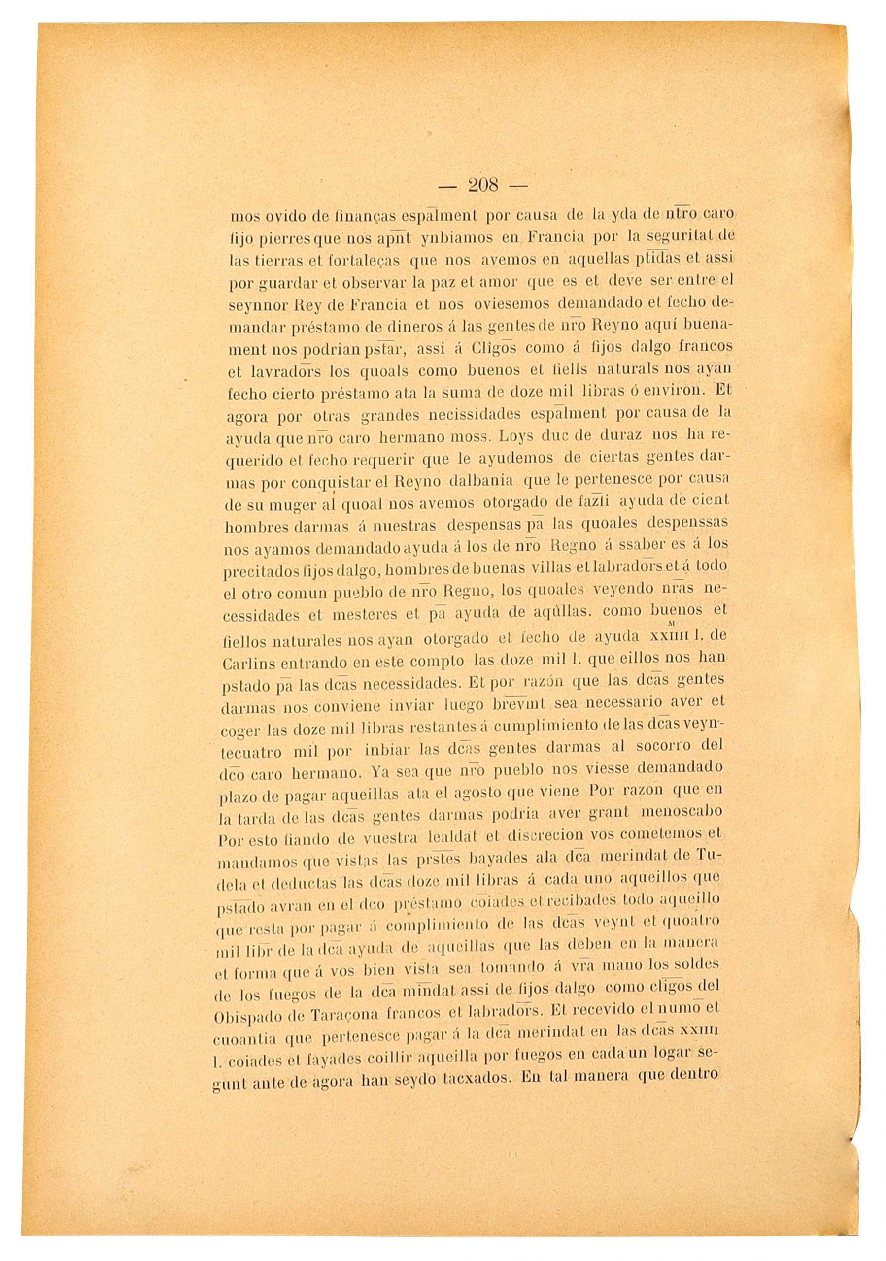 Orden de Carlos II, rey de Navarra, de recaudar la ayuda para socorrer a su hermano Luis de Navarra con tropas para conquistar el reino de Albania.
