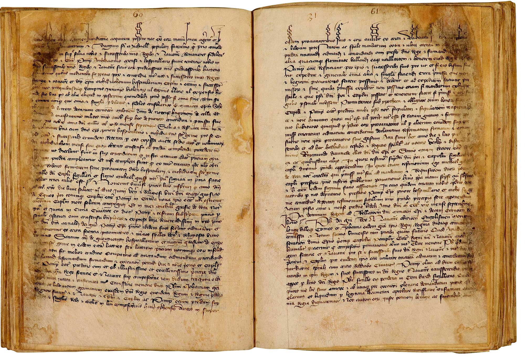 Felipe II el Largo, rey de Francia y de Navarra, conviene con el obispo de Pamplona sobre el dominio temporal de las cuatro poblaciones de Pamplona. París, septiembre de 1319